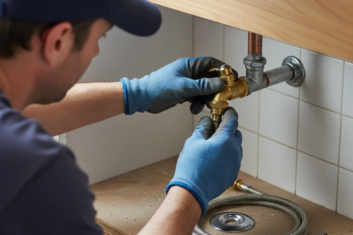 Shutoff valve and fitting work during Faucet and Fixture Repair in Big Creek